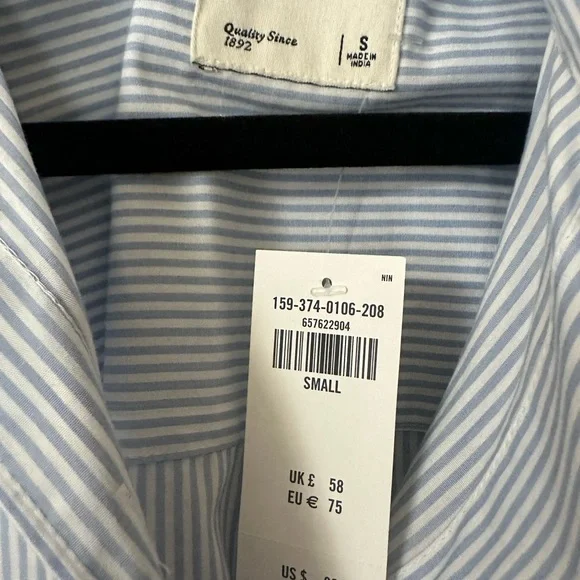 Abercrombie & Fitch Light Blue Striped Shirt dress - Picture 2 of 3